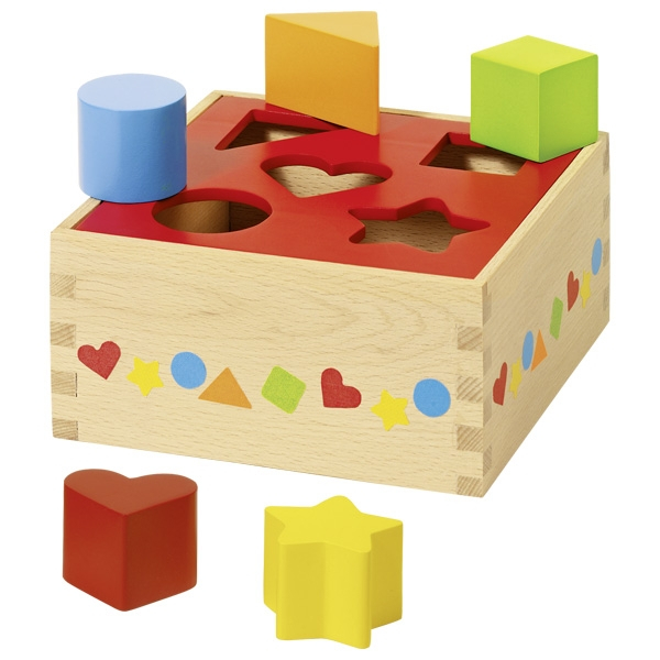 Krabička na vhadzovanie geometrických tvarov
