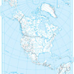 Severná Amerika 1 : 45 000 000 A4 slepá mapa
