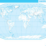 Svet 1 : 125 000 000 A4 slepá mapa