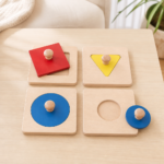 4 Montessori puzzle – geometrické tvary samostatne / 4 Montessori puzzle – geometrické tvary samostatně